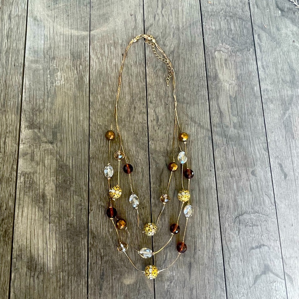 Gold beaded necklace